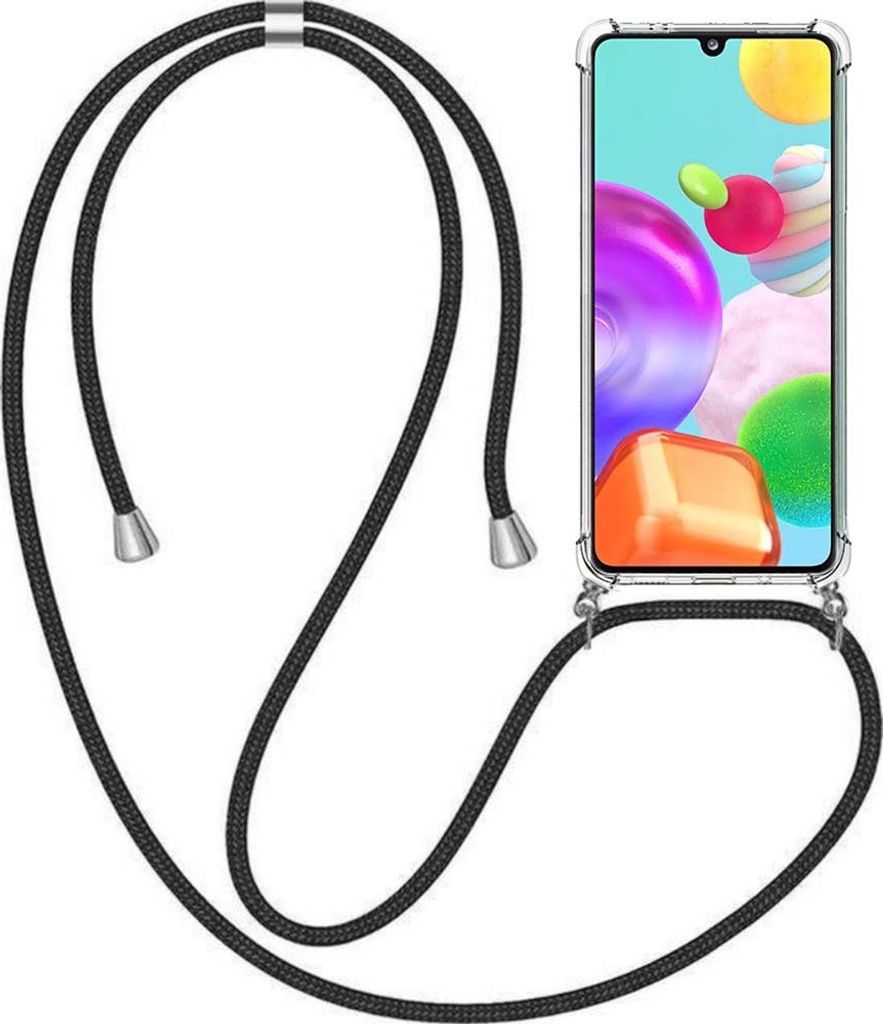 Handyhülle passend für Samsung Galaxy A41 mit Handykette und Stoßfänger - TPU Backcover stoßfest mit Band - Smartphonica