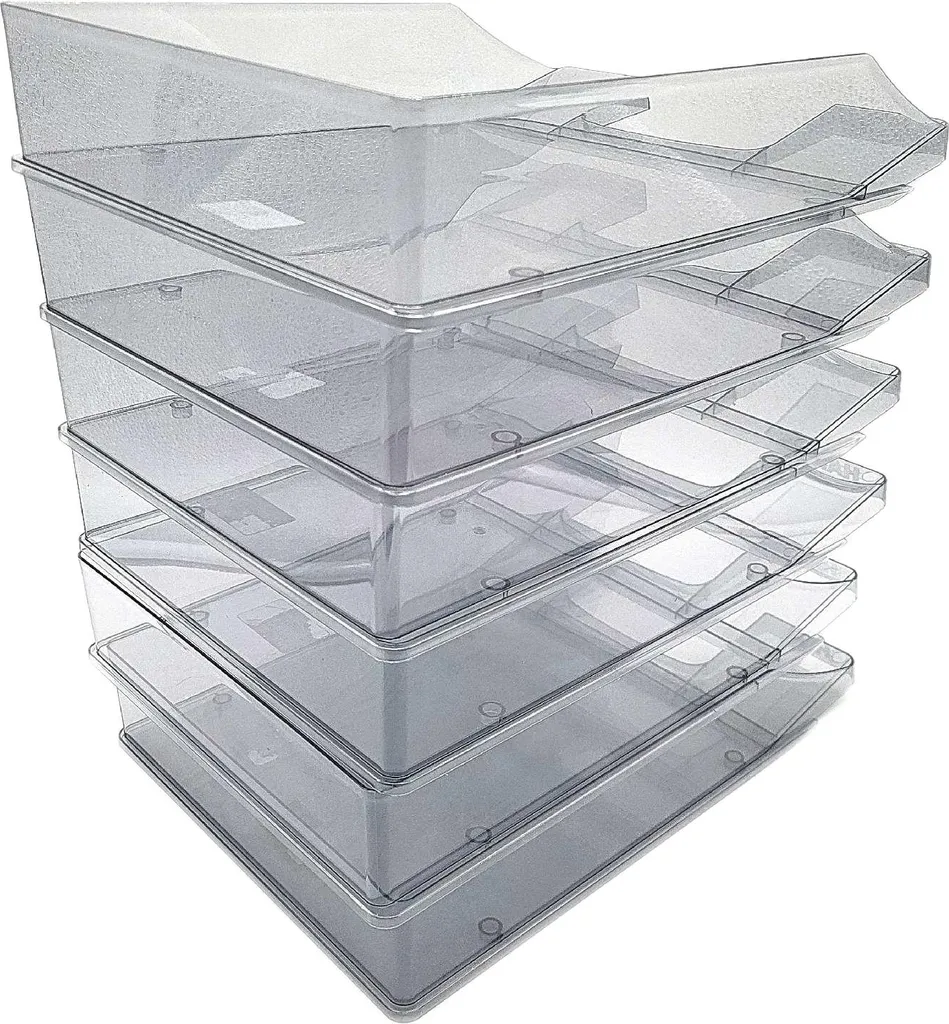 Bannette de bureau A4 Grise Translucide - Lot de 6 range-documents DIY - 6