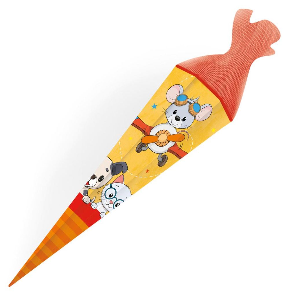 Schultüte / Zuckertüte / 85cm / eckig / "Tierfreunde"