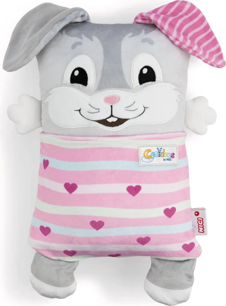 Doudou Lapin Nici Réversible 30x20 - Compagnon Idéal pour Sommeil Bébé