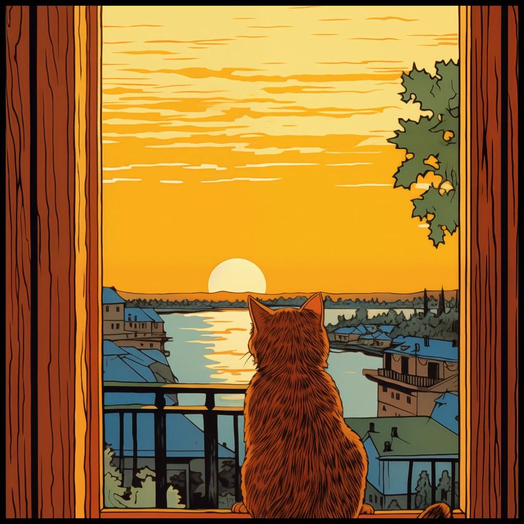 Plakat 90x90cm Westen durch Katzenaugen