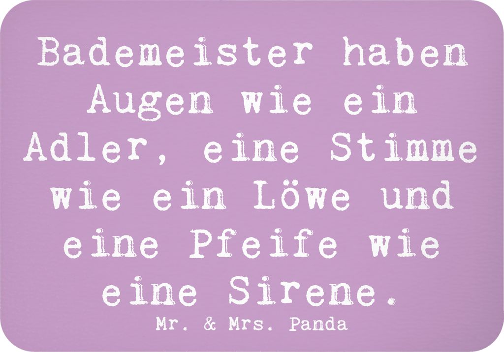 Mr. & Mrs. Panda magnet Spruch Bademeister Superheld - Lavendeltraum - Geschenk, beeindruckende Autorität, Geschenke mit Herz, holzmagnet, Schwimm...