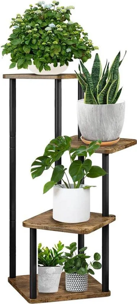 Poteau de décoration 4 niveaux noir pour optimiser votre salon ou balcon