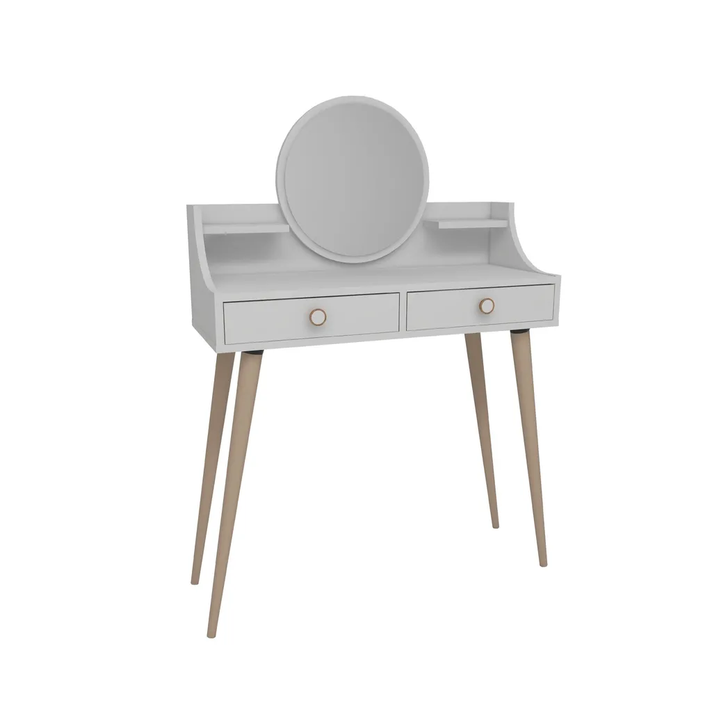Grande Coiffeuse Blanche Gain de Place Roys 90 cm pour Studio et Chambre - 4