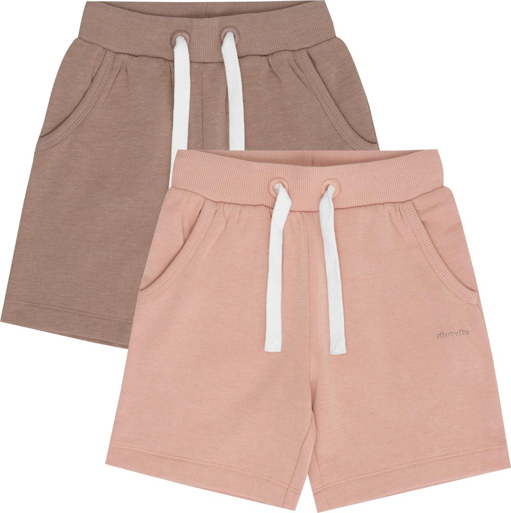 Minymo MIGirls 2er-Pack Mädchen Sweat Shorts kurze Hose Bermuda Baumwollmischung Regular Fit