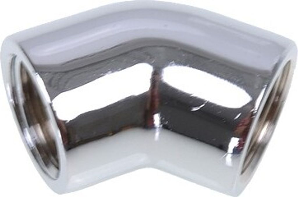 Alphacool 17190, Anpassung, Messing, Chrom, 1/4", 45, Flssigkeit