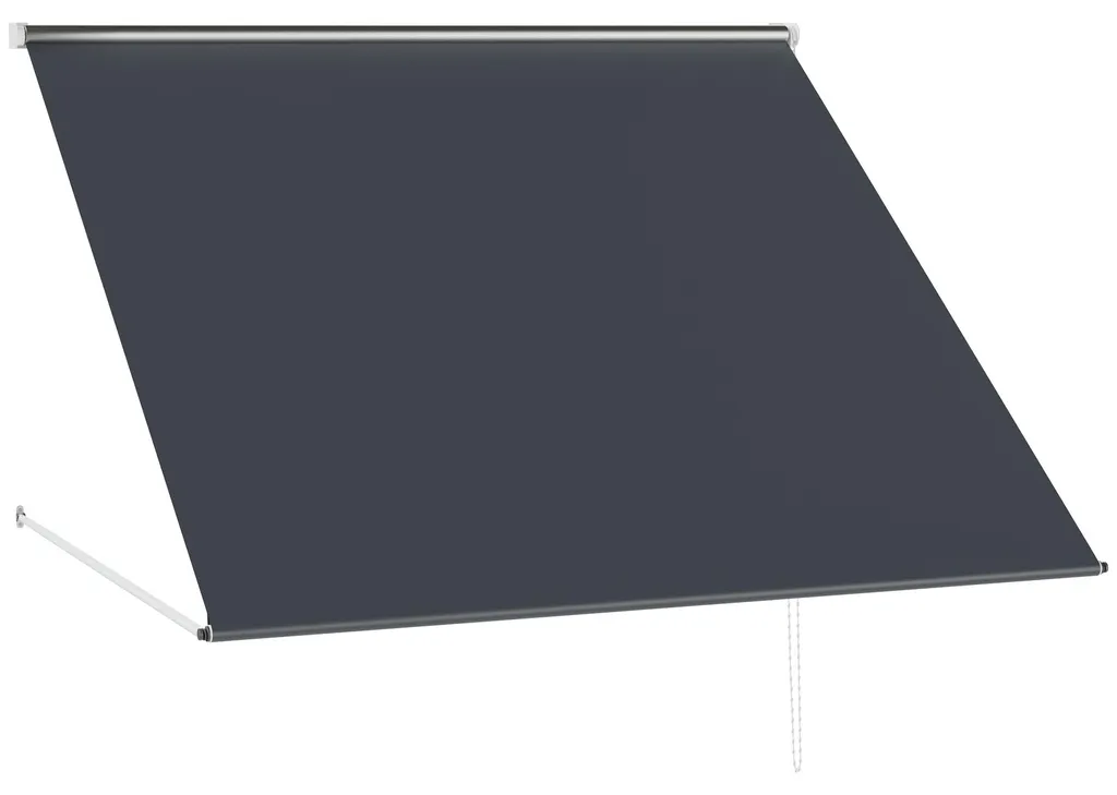 Store extérieur manuel anti-chaleur 150x120 cm aluminium et toile grise