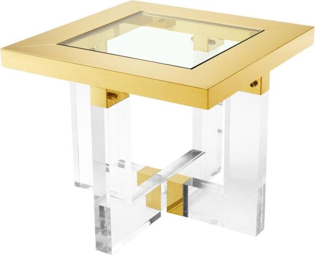 Casa Padrino Wohnzimmer Beistelltisch Gold 60 x 60 x H. 50 cm - Luxus Möbel