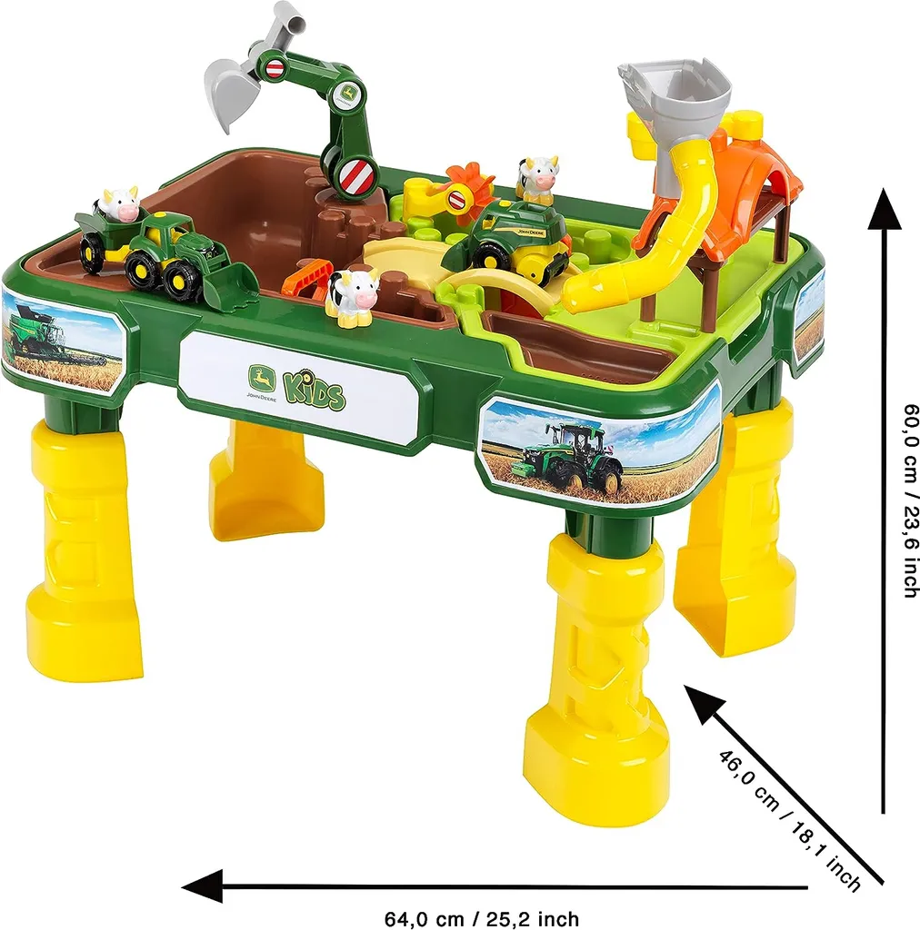 Table de jeu John Deere Farm 2-en-1 avec accessoires de ferme - 8
