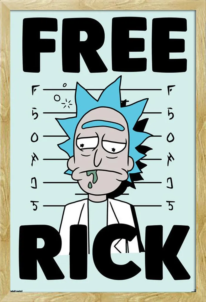 Quadro Rick & Morty Rick Libero Cornice Shinsuke Maxi Faggio 61x91