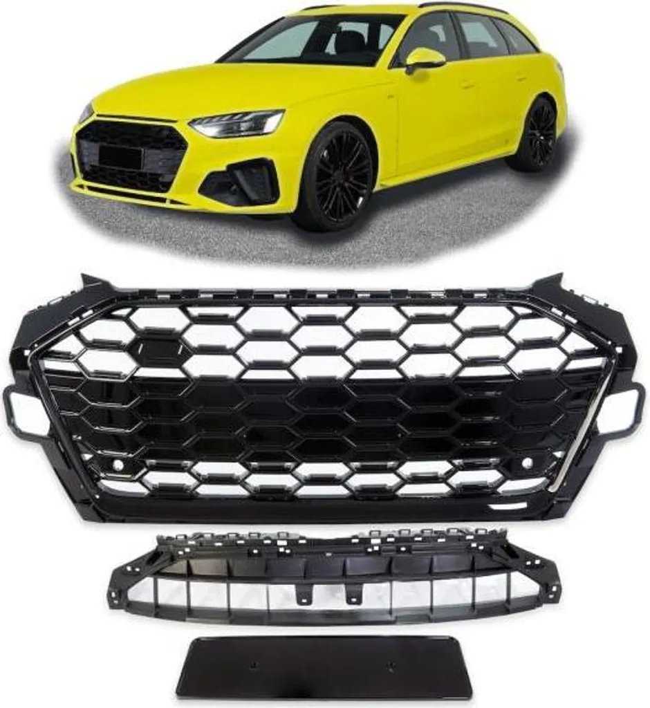 Calandre de Remplacement Audi A4 B9 S-Line Restylée Noir Alvéolée