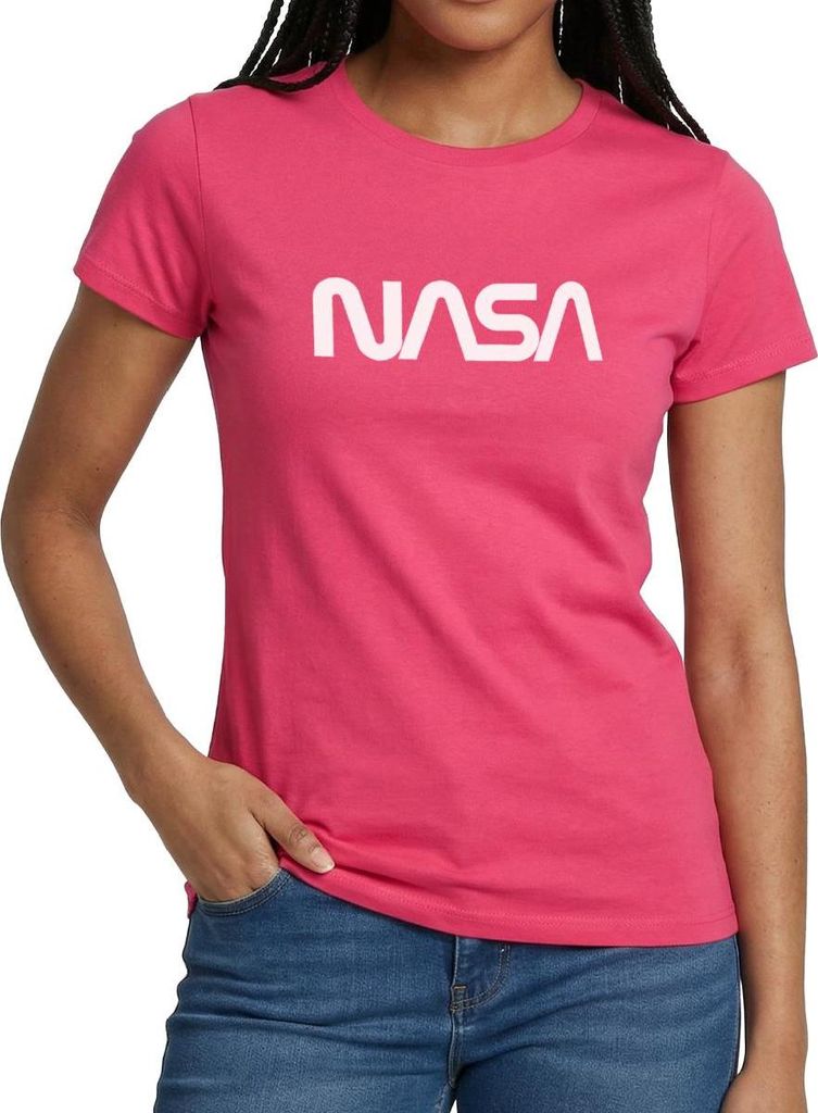 Spreadshirt NASA Logo Frauen T-Shirt, S, Azalea