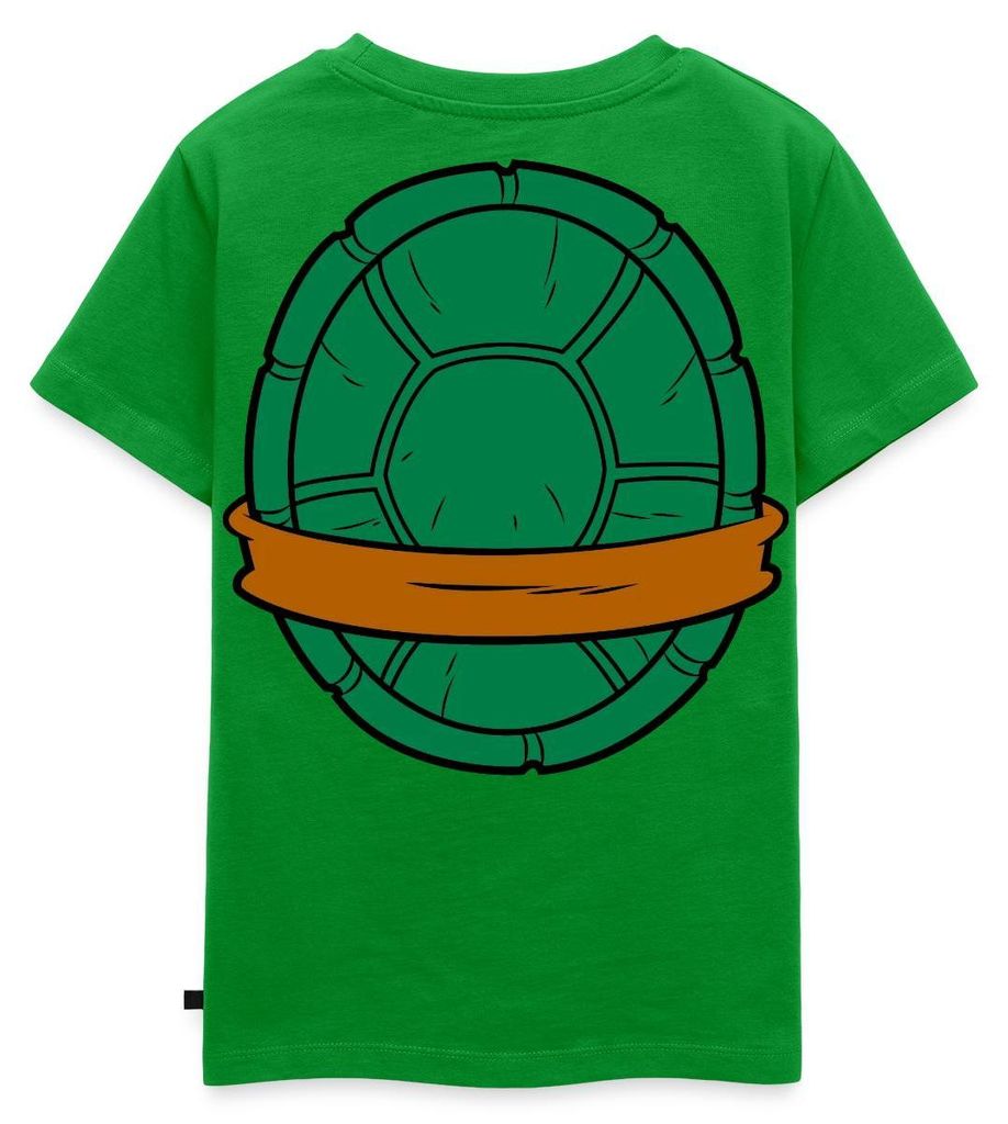 Spreadshirt Teenage Mutant Ninja Turtles Kostüm Schildkröte Panzer Karneval Kinder Premium T-Shirt, 122/128 (6 Jahre), Grün