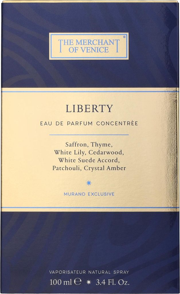 The image shows the front of a perfume box.