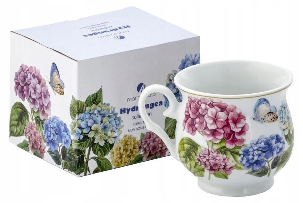 Porcelanowy kubek baryłka 470ml - HYDRANGEA GARDEN, Zdjęcie produktu 