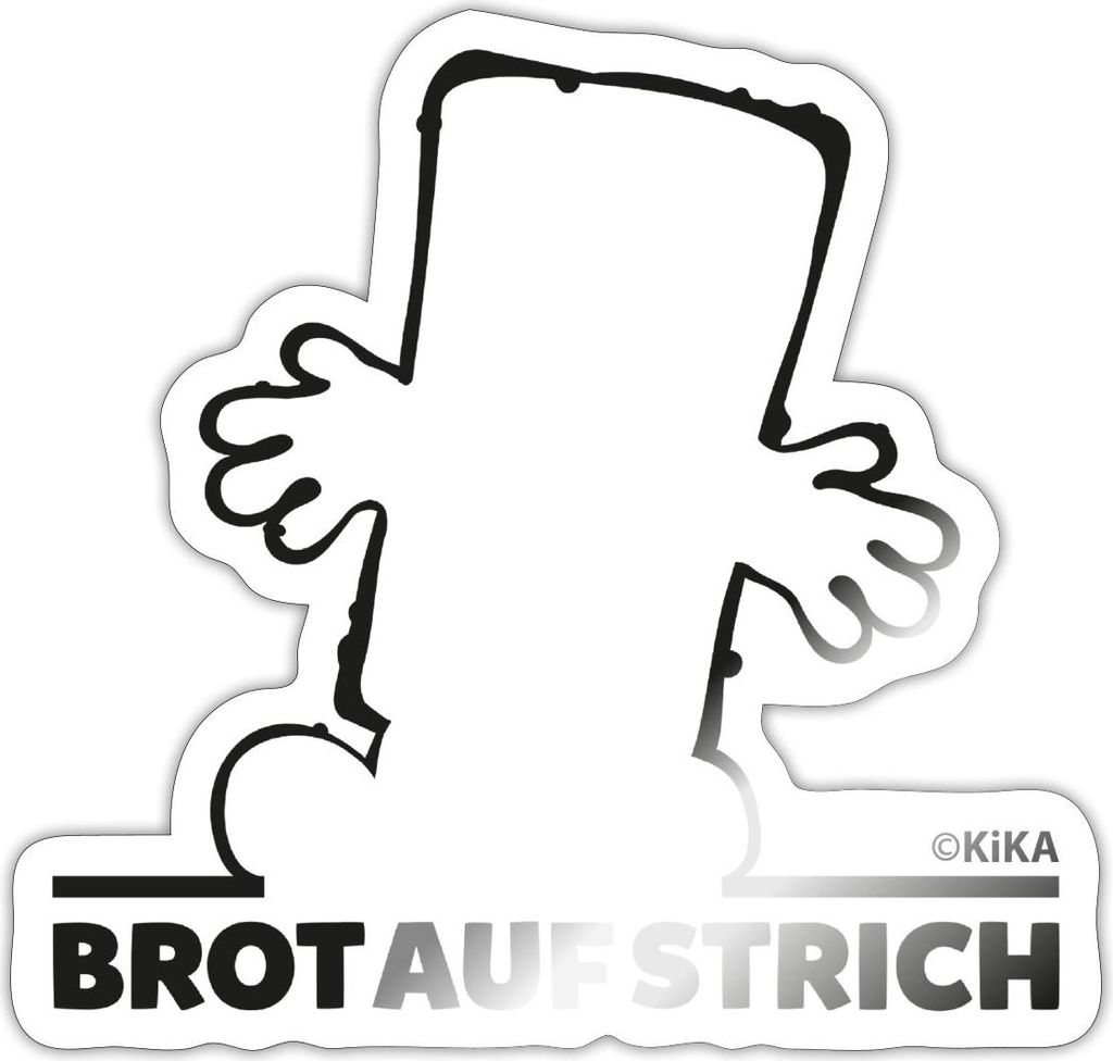 Spreadshirt Bernd Das Brot Brot Auf Strich Outline-Design Sticker Aufkleber, 10 x 10 cm, Weiß glänzend
