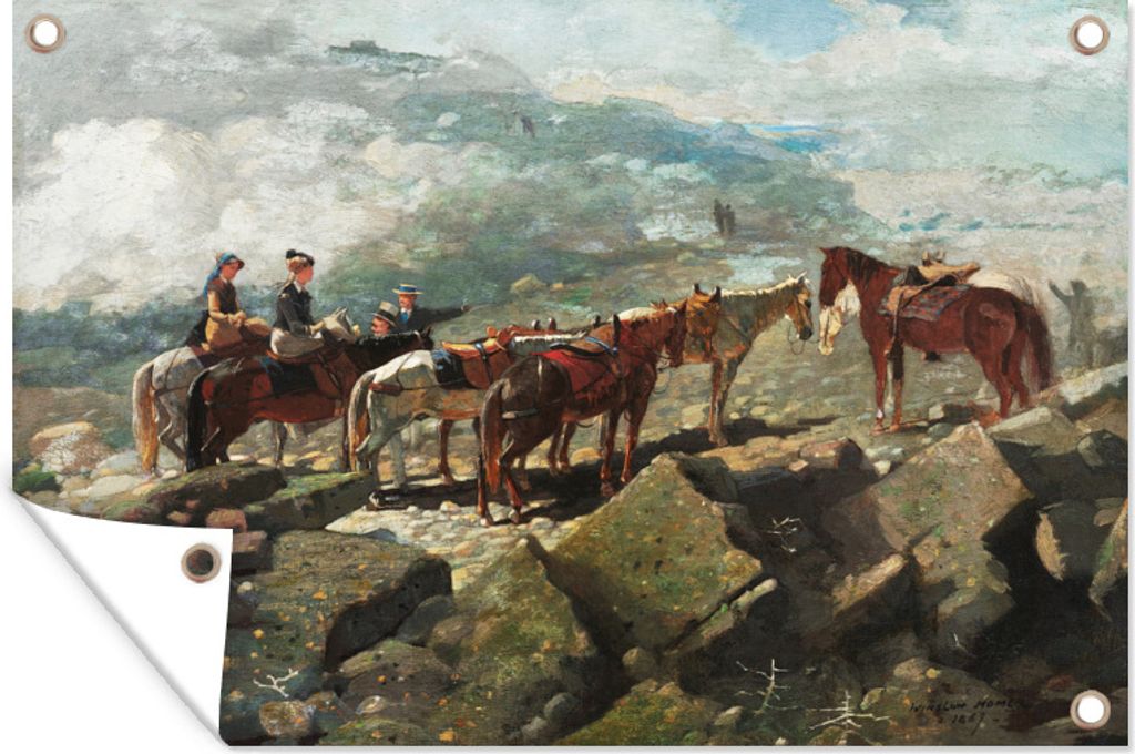 MuchoWow 90x60 cm Outdoor-Poster Gartendeko Sichtschutz Garten Poster für den Garten Mount Washington - Gemälde von Winslow Homer
