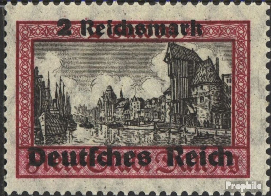 Briefmarken Deutsches Reich 1939 Mi 729y postfrisch Freimarken Danzigs mit Aufdruck