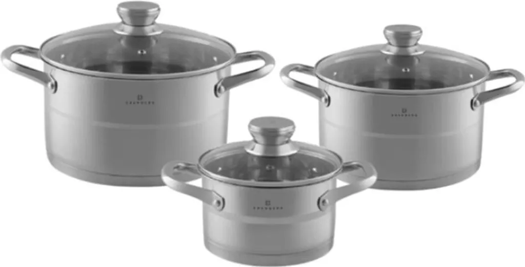 Set de cuisson Edenberg 6 pièces inox pour plaque induction et gaz