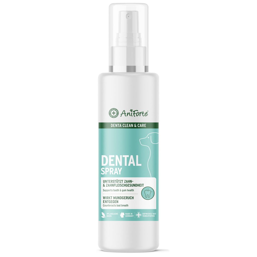 AniForte Denta Clean & Care Dentalspray für Hunde 100ml – Mundgeruch Spray für frischen Atem, beugt Plaque & Zahnstein vor, Zahnpflege Spray f...