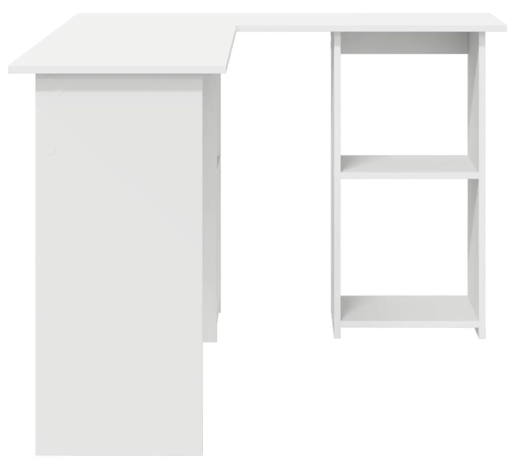 Bureau d'angle informatique blanc avec rangements étagères vidaXL 142cm - 2