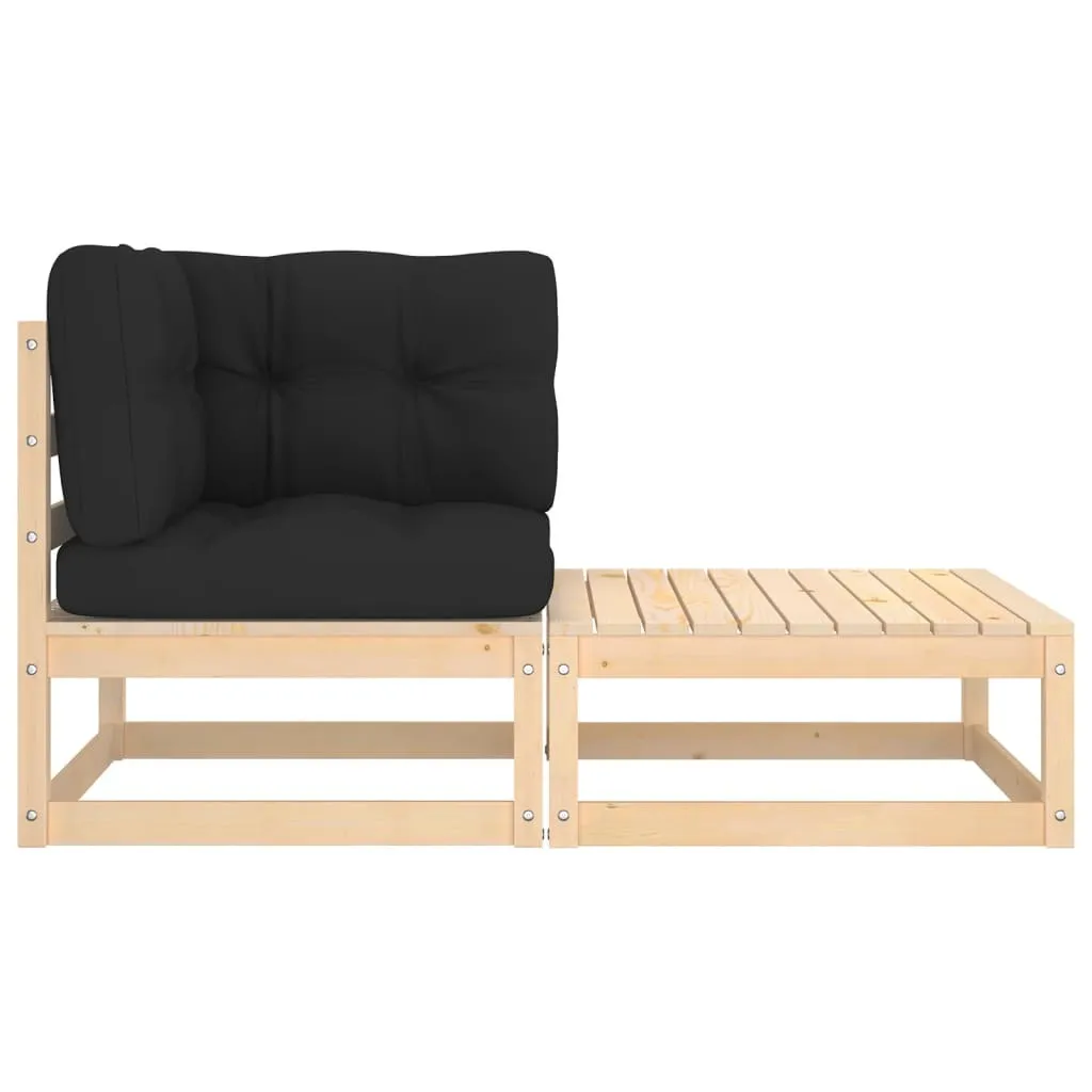 Divani Giardino SYFAX™ 2 Pezzi Legno Pino Massello - Alta Qualità