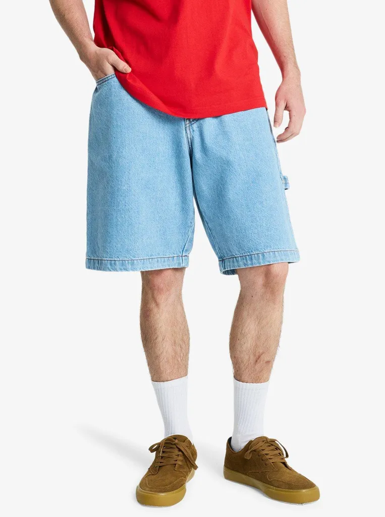 Short en jean confortable Quiksilver YG ample bleu indigo clair taille 30