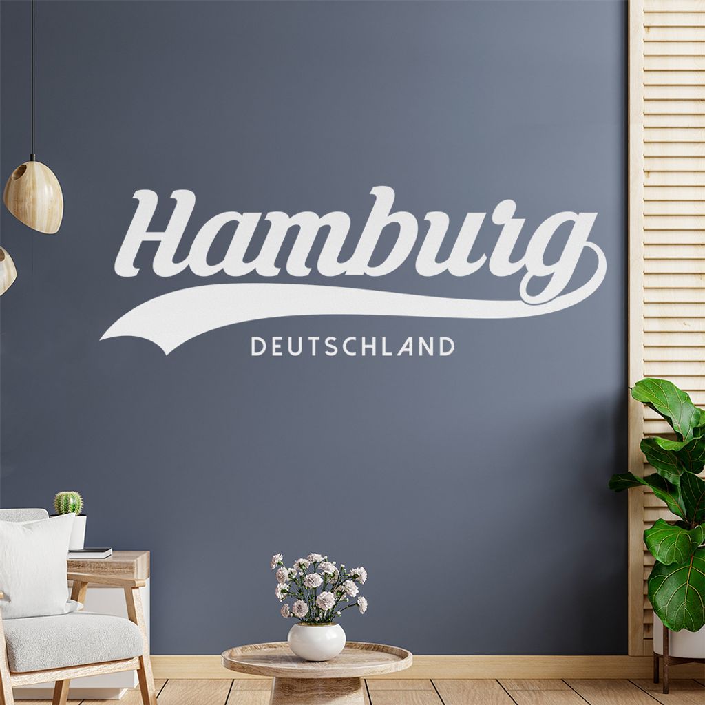 Hamburg Deutschland Wandtattoo Wandaufkleber Wall Sticker - Dekoration, Küche, Wohnzimmer, Schlafzimmer, Badezimmer