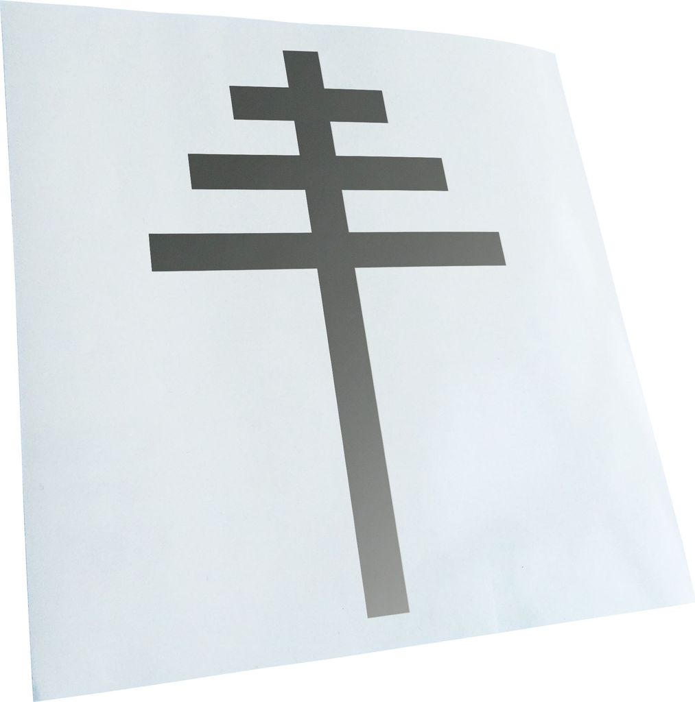 Kiwistar - Autoaufkleber - Papal cross - Silber - 60x40cm - Aufkleber für Auto, Laptop, Fahrrad, LKW, Motorrad mehrfarbig JDM Decal Racing