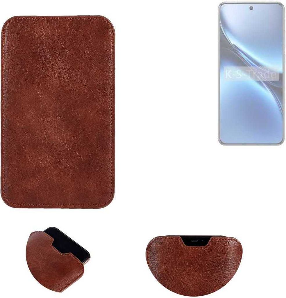 K-S-Trade Schutzhülle Handyhülle kompatibel mit Vivo X200 Handytasche Kunstleder Sleeve in braun