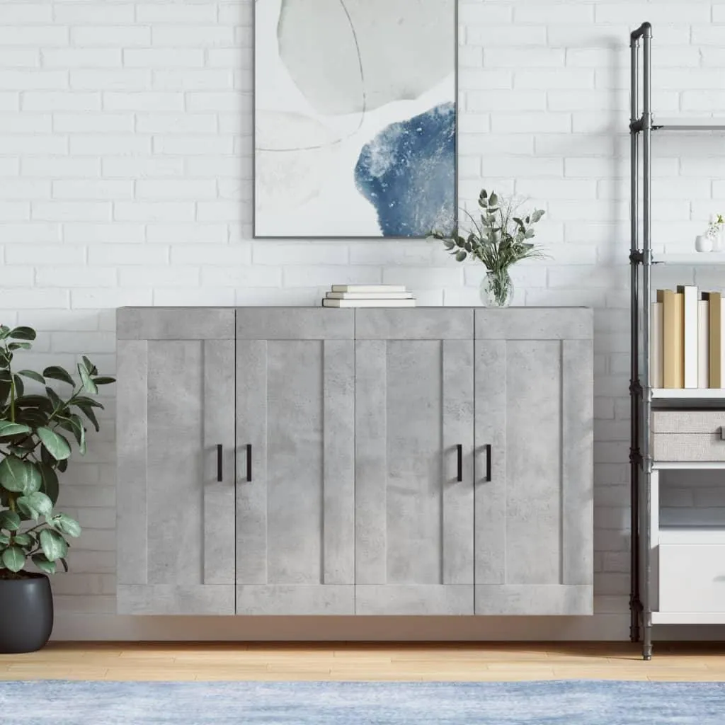 vidaXL Armadi a Muro 2 pz Grigio Cemento: Design Industriale Salvaspazio