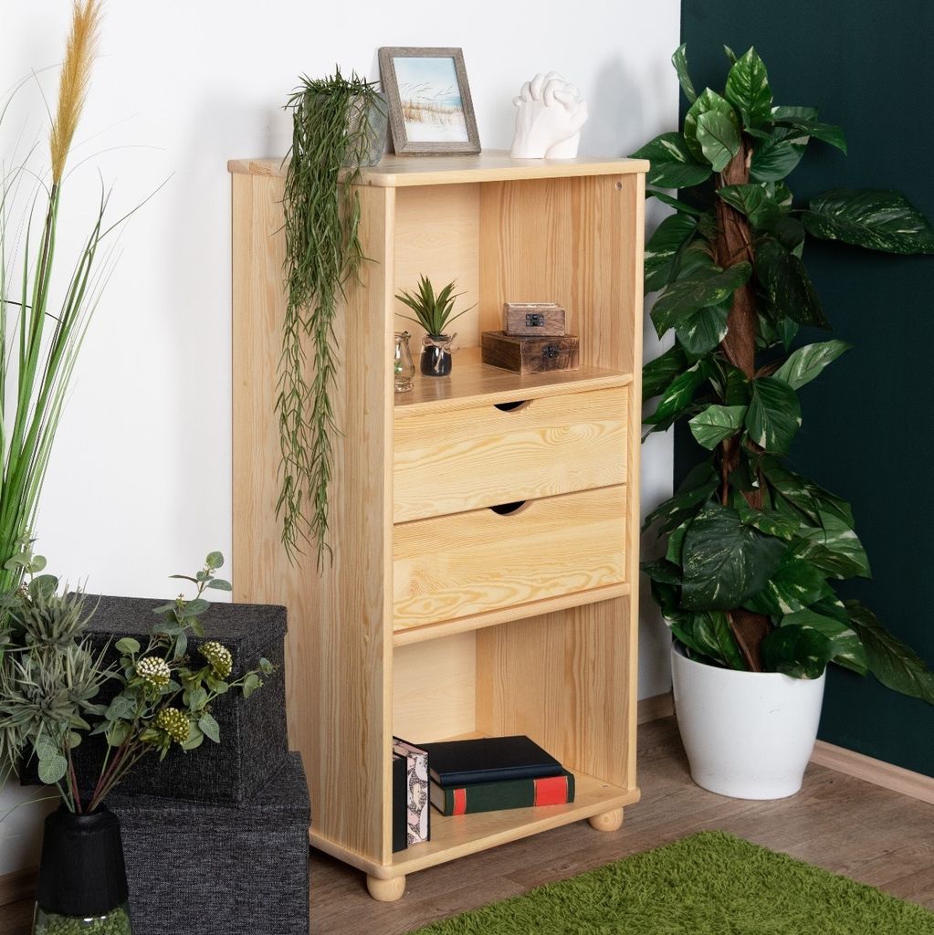 Standregal, 60 cm breit, Kiefer Holz-Massiv, Farbe: Natur
