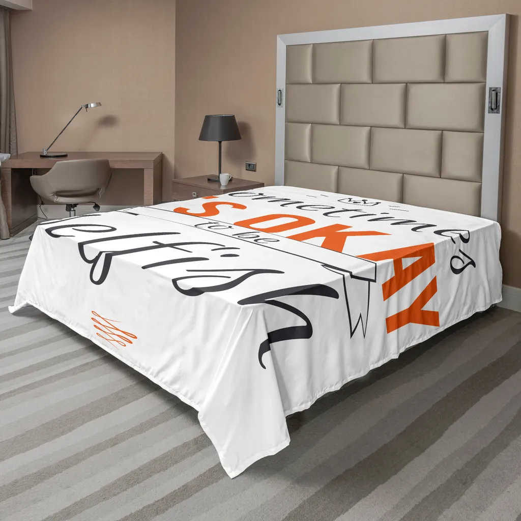 Lenzuolo ABAKUHAUS 260x228 cm | Microfibra Morbida Arancione e Nero