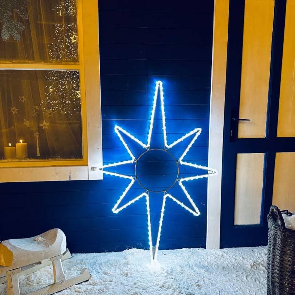 DECOLED LED Leuchtstern, hängend, 80x120 cm, eisweiß
