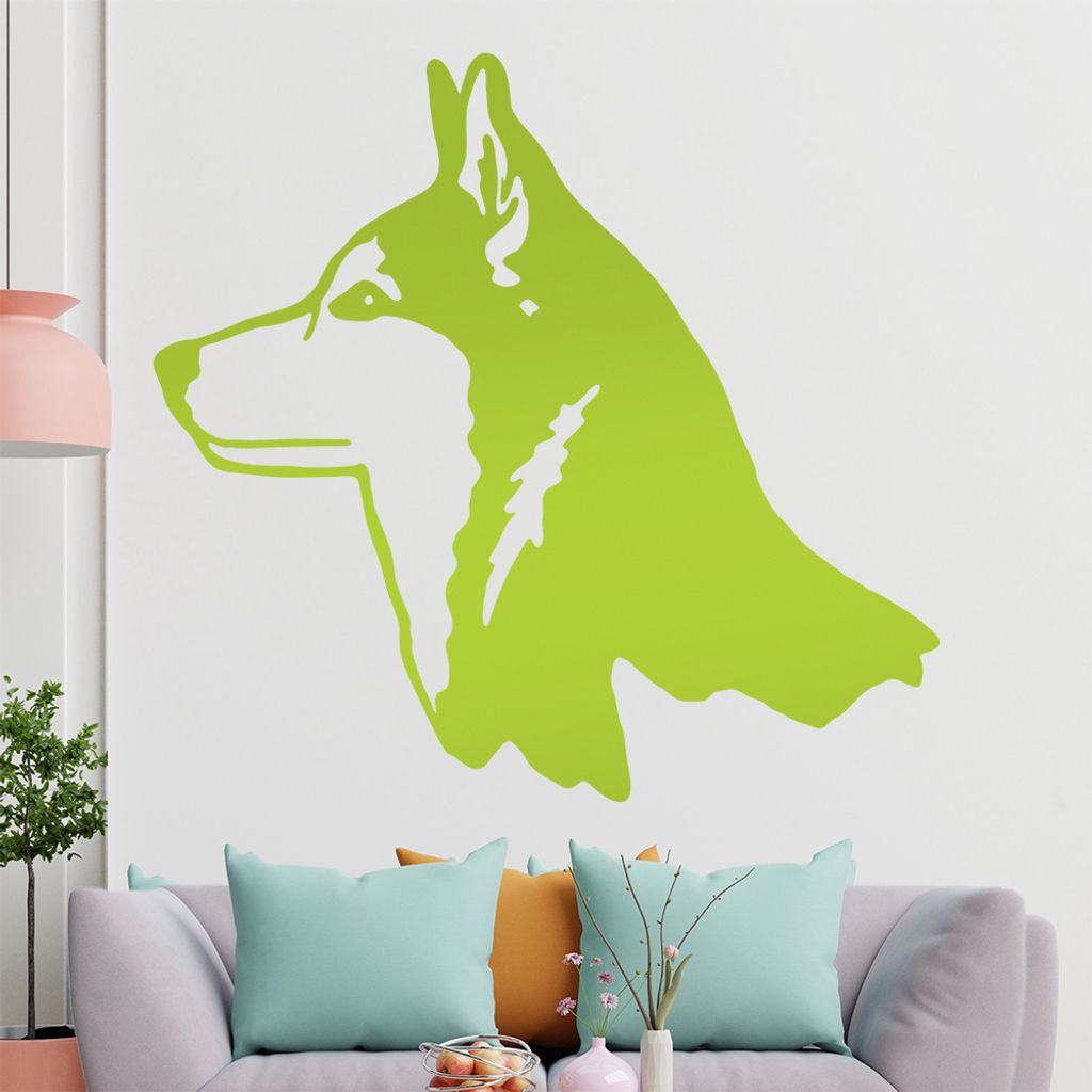 KIWISTAR Husky - Hund Rasse Sibirien Schlitten Wandtattoo in 6 Größen - Wandaufkleber Wall Sticker - Dekoration, Küche, Wohnzimmer, Schlafzimmer...
