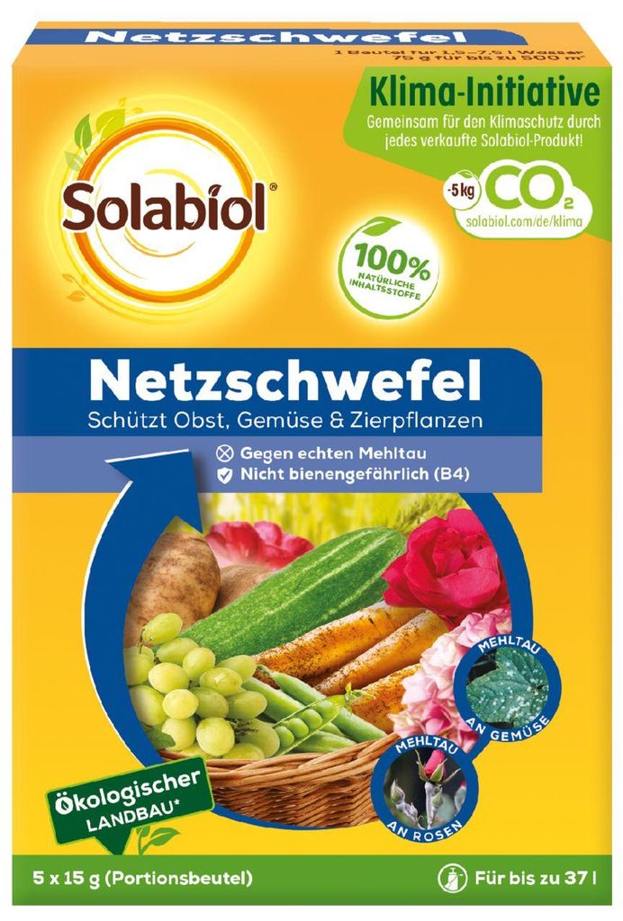 Solabiol Netzschwefel für 37 Liter Gießwasser - 5 x 15 Gramm