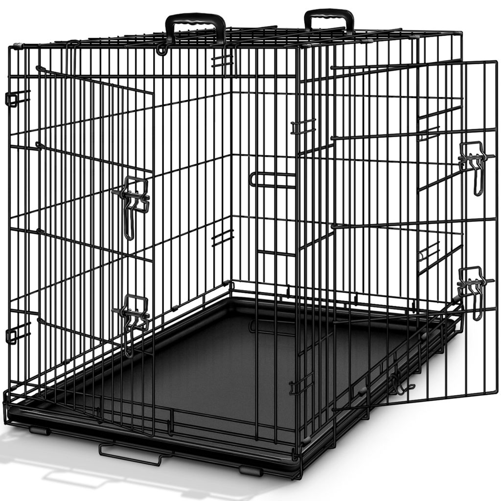 TRESKO® Hundekäfig 122x74,5x80,5cm Metall Transportkäfig Produktbild 