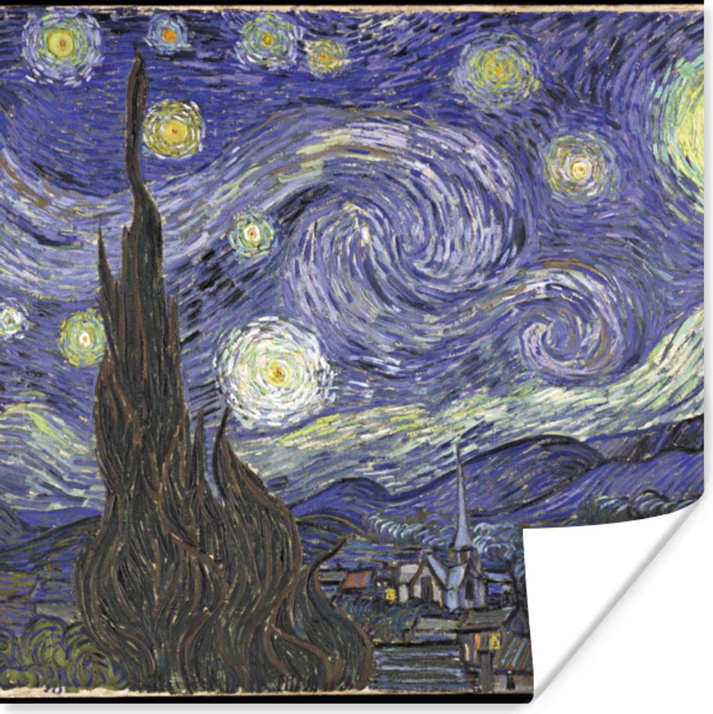 MuchoWow Poster Sternennacht - Vincent van Gogh 50x50 cm - Wohnzimmerdekoration
