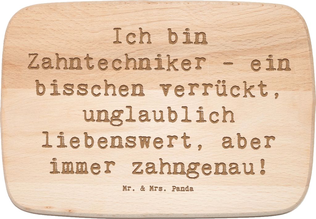 Mr. & Mrs. Panda vesperbrett Spruch Zahntechniker Spaß - Transparent - Geschenk, Beruf, Zahnheilkunde, Frühstücksbrett, Holzbrett, Humor, schnei...