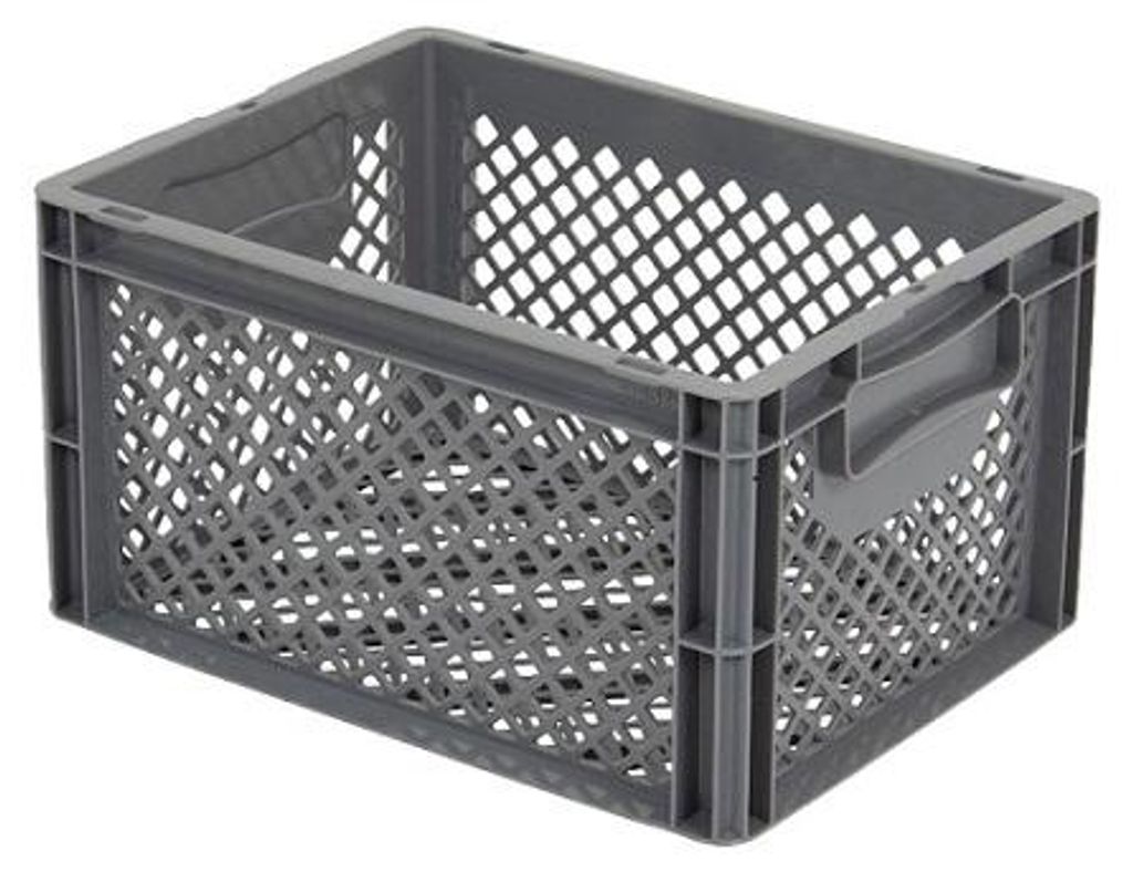 Stapelbare Kiste Euronorm 400 x 300 x 220 mm - 20 l - grau 300 mm x 400 mm x 220 mm – Grau – Polypropylen (PP) – E4322 – 0050 – PP57