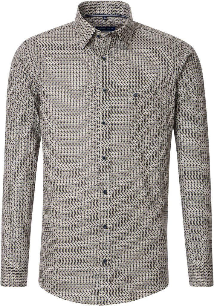 CASAMODA Herren Freizeithemd Langarm Kent Comfort Grün gemustert S