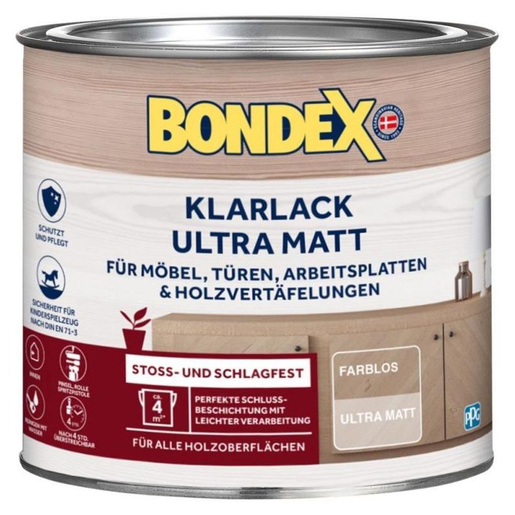 BONDEX Klarlack Ultra Matt Farblos 0,25 L - 474080 Produktbild 