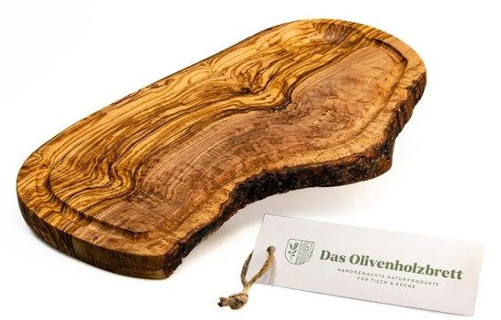 Planche à découper écologique en bois d'olivier - Pièce unique de 40 cm