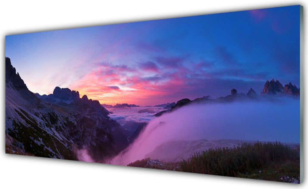 Acrylglasbilder 125x50 Wandbild Druck Gebirge Landschaft