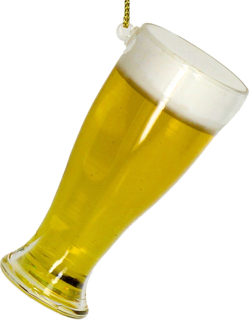 Christbaumschmuck 9cm Glas Bierglas Figur Gelb Produktbild 