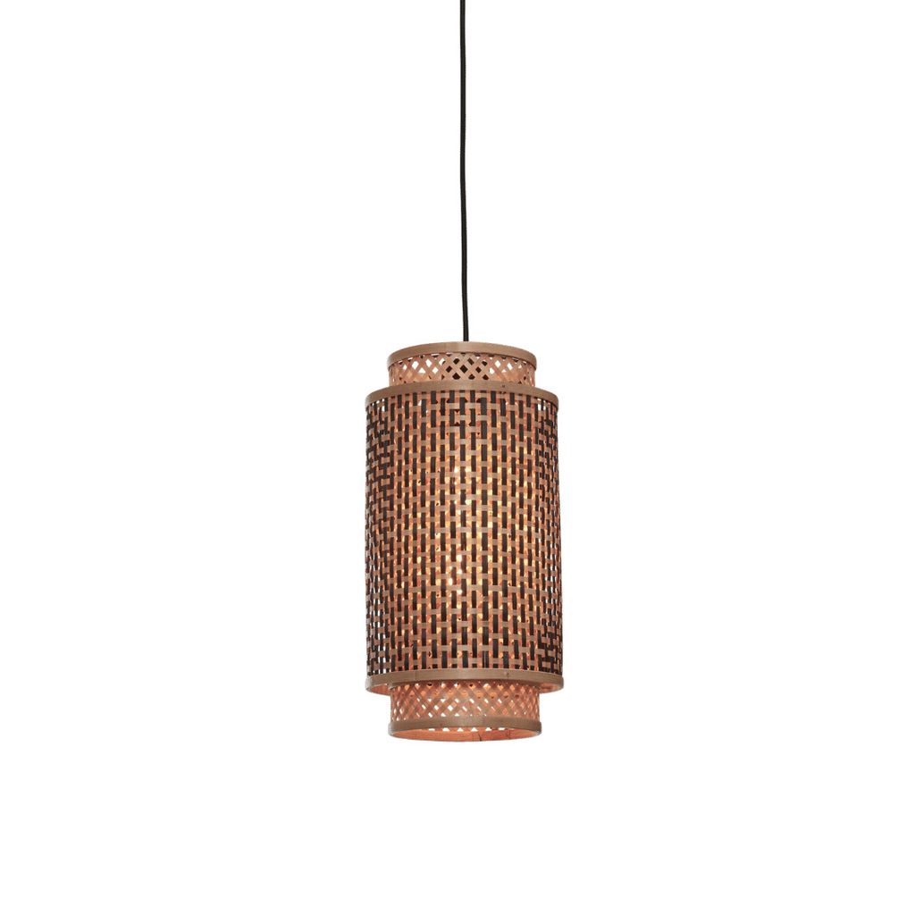 GOOD&MOJO - Hängeleuchte Bhutan - Bambus/Schwarz - Ø18x35cm Hängelampe - Esstischlampe - Wohnzimmerlampe - Schlafzimmerlampe - Wohnzimmer