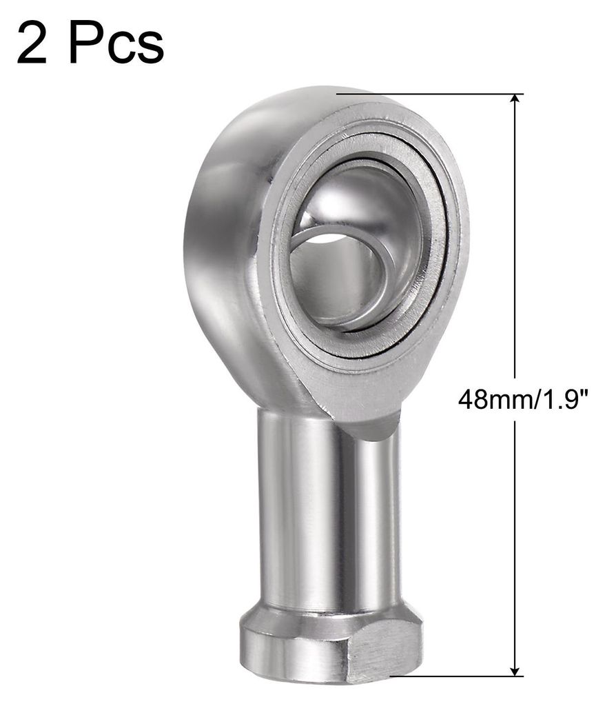2 Stš¹ck SSI8T/K weibliches Gelenkkopf-Lager mit M8 Bohrung und M8x1.25 Rechtsgewinde, Gelenkkopf-Lager aus Edelstahl, inklusive Kontermuttern