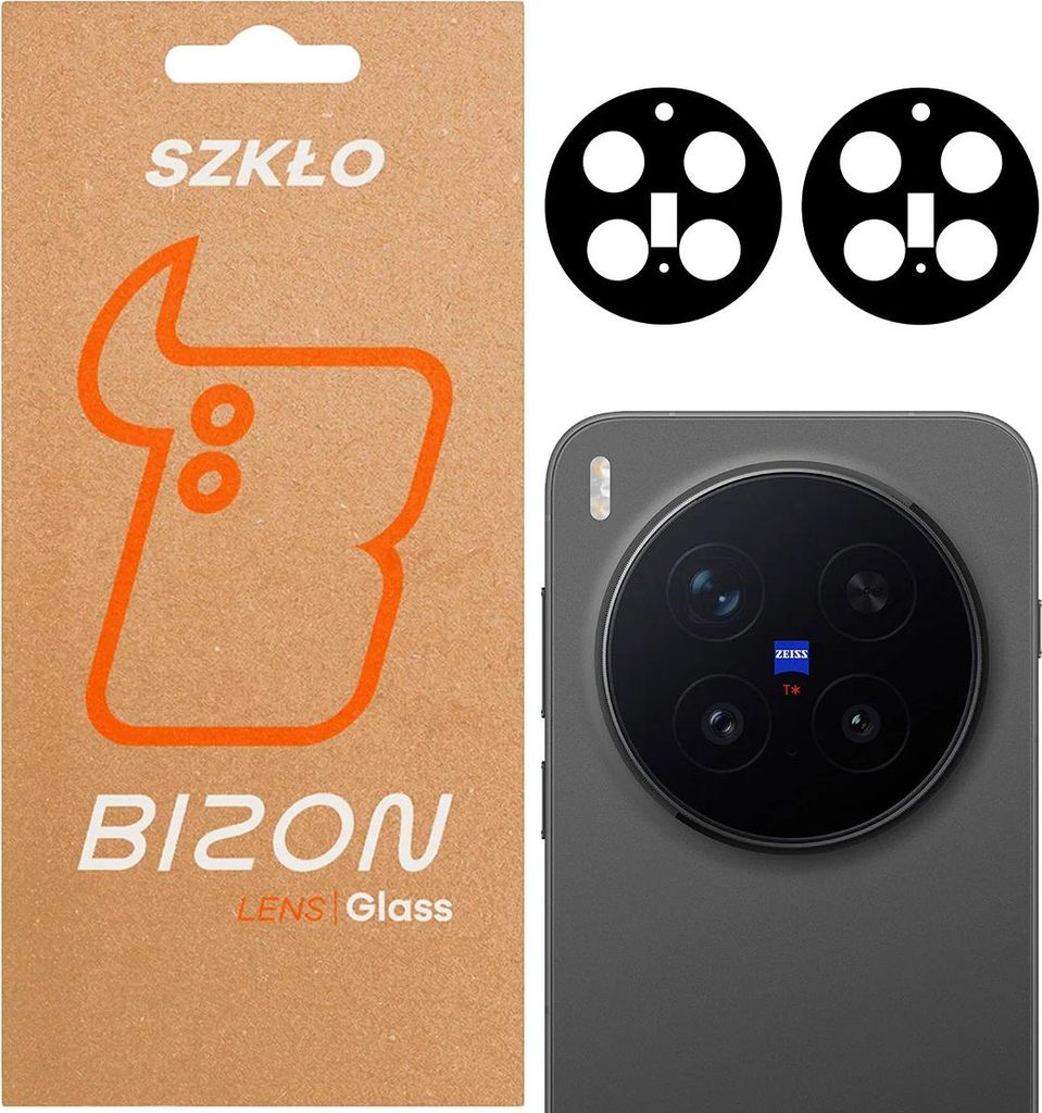 2x Gehärtetes Glas für die Kamera für Vivo X300 Pro, Bizon Glass Lens