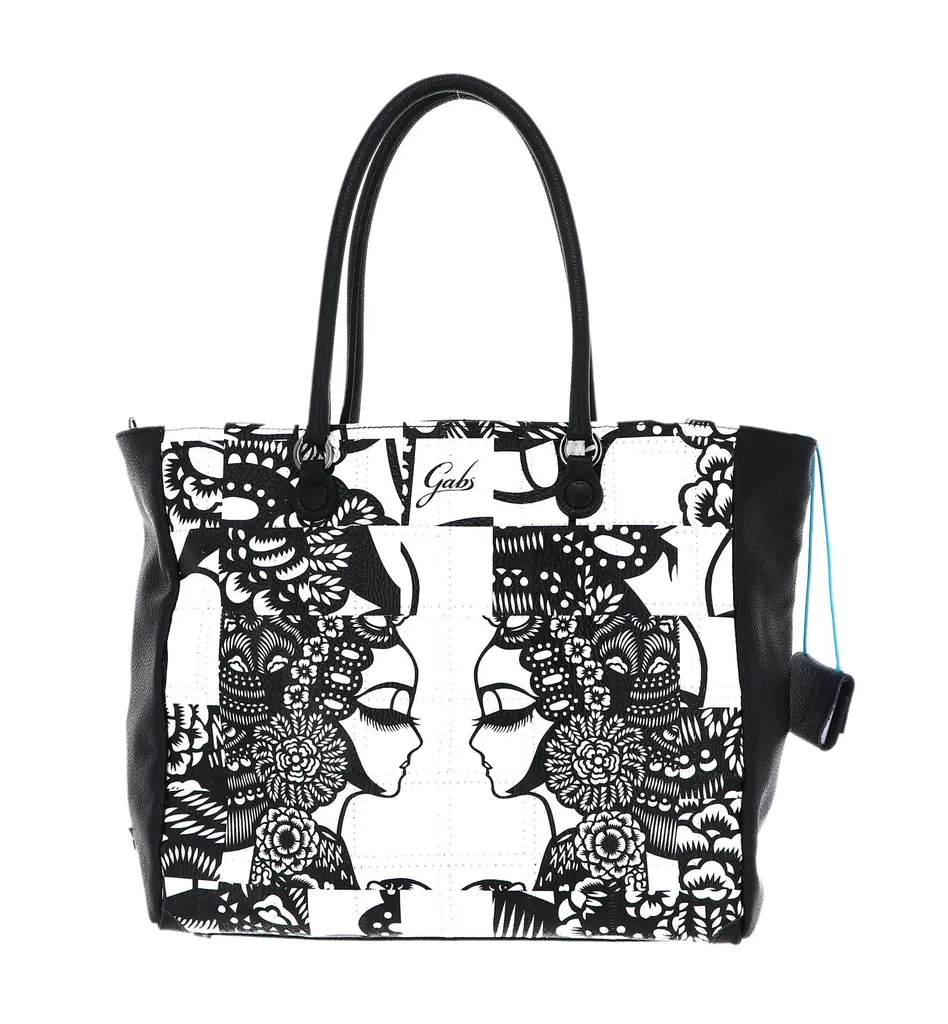 Sac à épaule femme en cuir blanc Gabs Jessica - Sac à main chic bicolore - 4