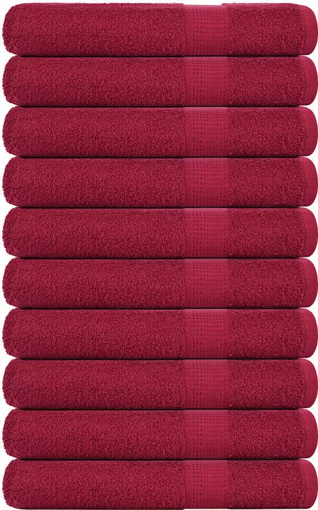 Julie Julsen® - Set di 2 asciugamani da bagno in 32 colori, morbidi e assorbenti, 100 x 150 cm, colore: Bordeaux